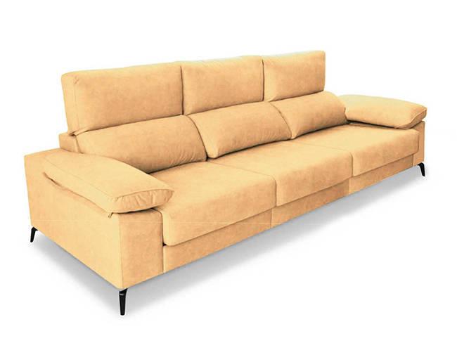 sofá carro extensible de 280 cm con respaldos reclinables y asientos con Modelo SMG-SOFA-CARRO-LLUM  