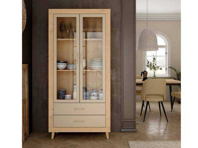 vitrina de salón con puertas de cristal Modelo MOON-E-82 - en  Valencia, perfecto para mantener el salón bien organizado