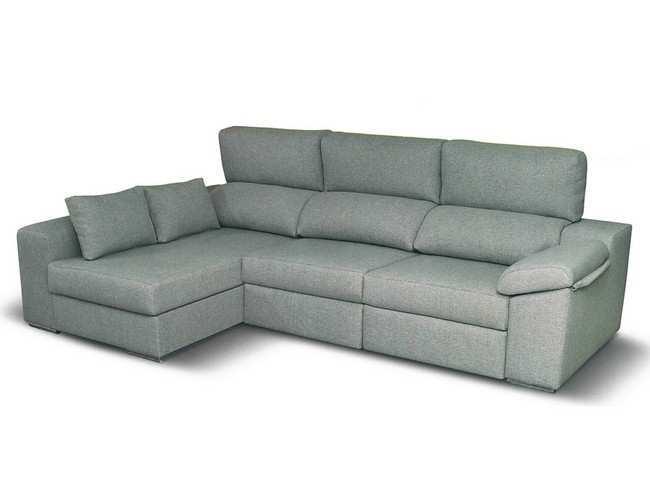 Chaise 3 plazas de 276cm con Asientos deslizantes de gran apertura y apoyo al suelo con cabezal reclinable con pata metal. modelo SR-CHAISE-BRASIL