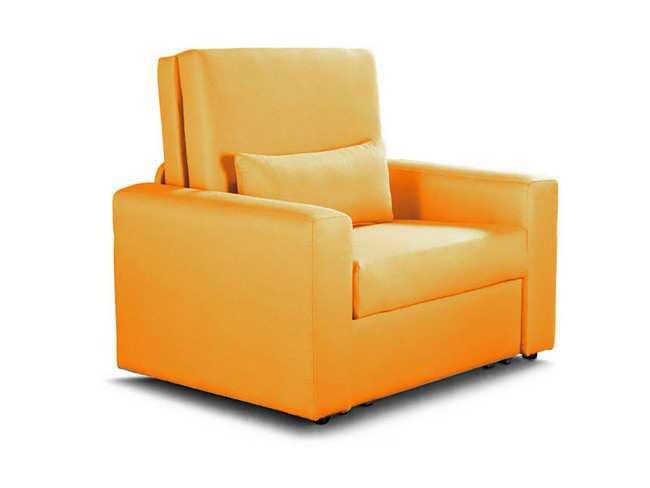 Sillón convertible en cama de 80 x 180 cm extraible on 3 somieres de acero con suspensión de lamas de madera modelo SOFA-CAMA-LETTO-JBS