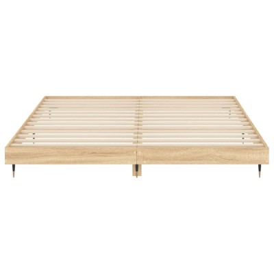 Estructura de cama madera contrachapada roble ahumado 90x190 cm -  referencia Mqm-835943