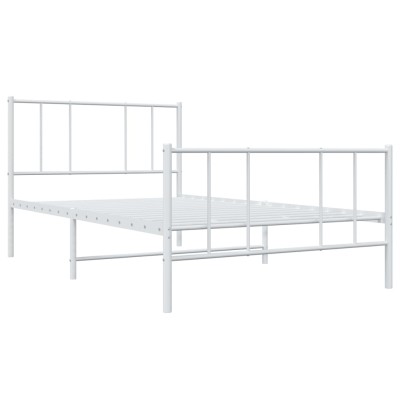 vidaXL VX353596 Estructura cama metal con cabecero y pie cama blanca 90x190  cm - VX353596 - Epto