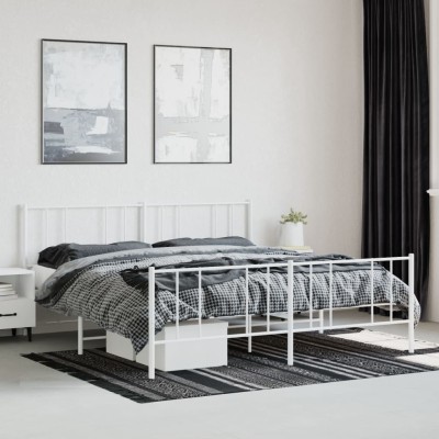 Estructura cama metal con cabecero y estribo blanco 200x200 cm - referencia  Mqm-355733
