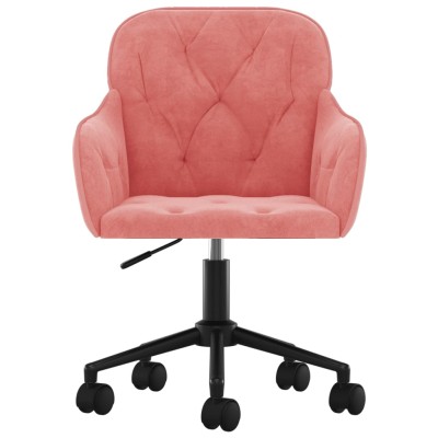 Silla de oficina giratoria moderna rosa de terciopelo tapizada silla de  trabajo ajustable altura
