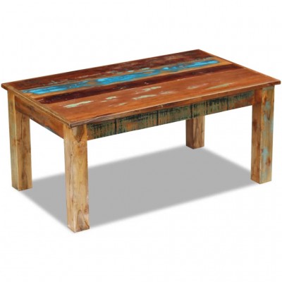 Mesa de centro de madera maciza reciclada 100x60x45 cm