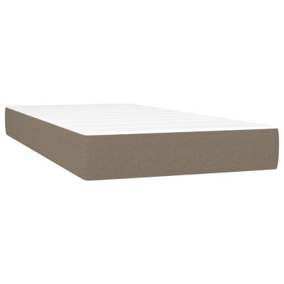 Cama box spring con colchón tela gris taupe 80x200 cm - referencia  Mqm-3140173