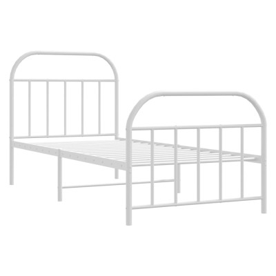 Estructura cama metal con cabecero y pie cama blanca 90x200 cm - referencia  Mqm-352540
