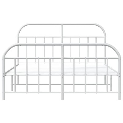 Estructura cama metal con cabecero y estribo blanco 160x200 cm