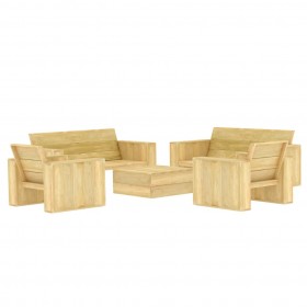 Juego de muebles de jardín 5 piezas madera de pino impregnada