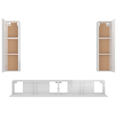Set muebles de baño 4 piezas madera contrachapada blanco brillo -  referencia Mqm-3115888