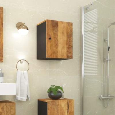 Armario de baño de pared madera maciza de mango 38x33x48 cm - referencia  Mqm-351993