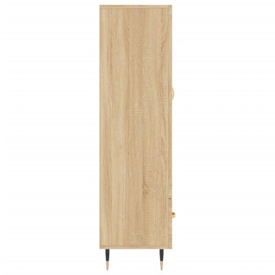 Maison Exclusive Aparador alto madera de ingeniería roble ahumado  69,5x31x115 cm