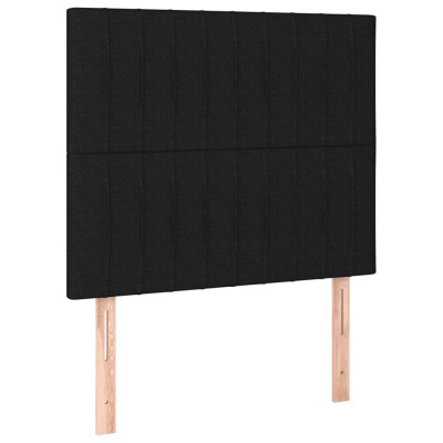 Cama box spring con colchón tela negro 90x200 cm - referencia Mqm-3137367