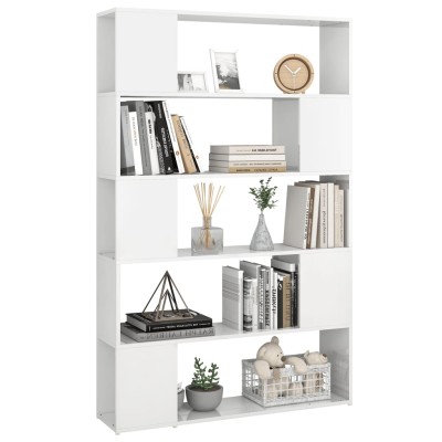 Librería/Separador de ambientes Blanco brillo 100x30x123,5 cm