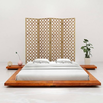 Estructura para futón japonés madera maciza de acacia 140x200 cm -  referencia Mqm-3056422