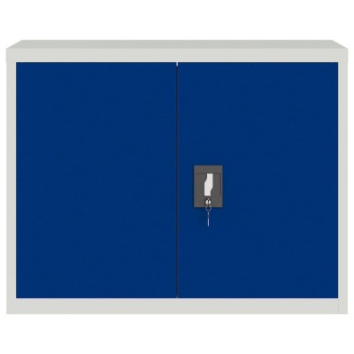 Armario archivador de acero gris claro y azul 90x40x180 cm - referencia  Mqm-339758
