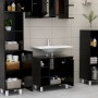 Conjunto de muebles de baño 3 piezas aglomerado negro
