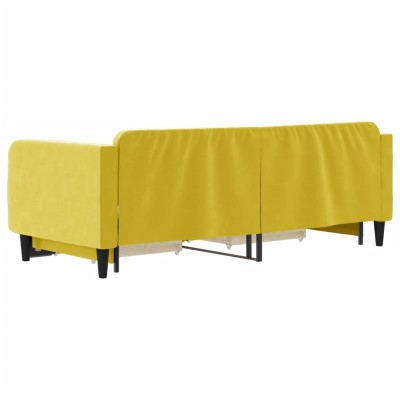 Maison Exclusive Sofá cama nido con cajones terciopelo amarillo 100x200 cm