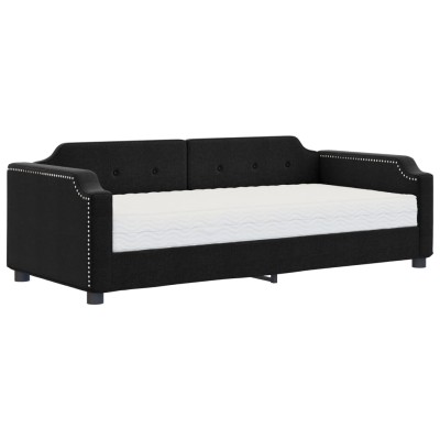 Sofá cama Cama para adulto con reposabrazos tela negro SDV542885 MaisonChic