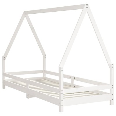 Estructura de cama para niños madera de pino blanco 90x200 cm