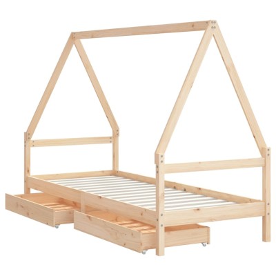 Estructura de cama para niños madera de pino blanco 90x200 cm - referencia  Mqm-835719