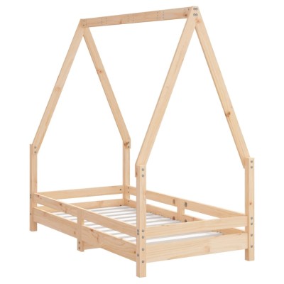 Estructura de cama para niños madera maciza de pino 70x140 cm - referencia  Mqm-834456