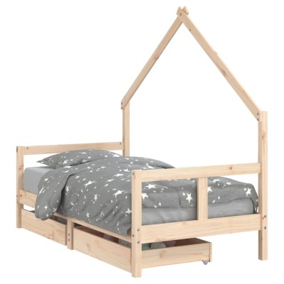 Estructura de cama infantil con cajones madera de pino 80x160cm -  referencia Mqm-834543