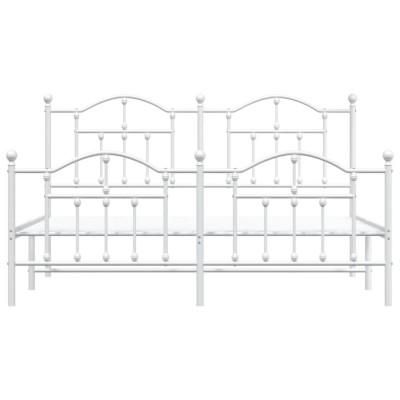 Estructura cama metal con cabecero y estribo blanco 160x200 cm - referencia  Mqm-353509