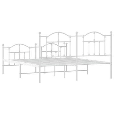 Estructura cama metal con cabecero y estribo blanco 160x200 cm - referencia  Mqm-353509