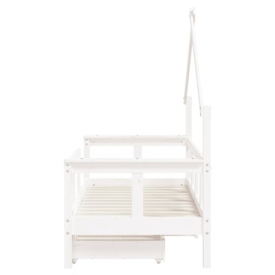 Estructura cama niños con cajones madera pino blanco 70x140 cm