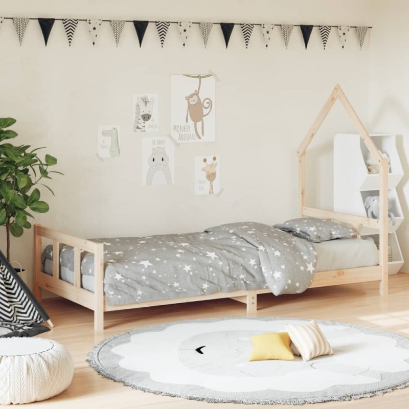Estructura de cama para niños madera maciza de pino 90x200 cm - referencia  Mqm-835718