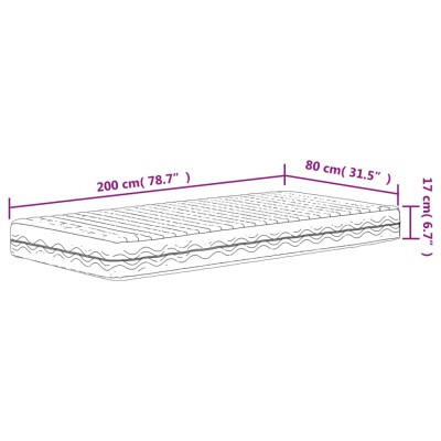 Colchón de espuma dureza 2 3 blanco 80x200 cm - referencia Mqm-356338