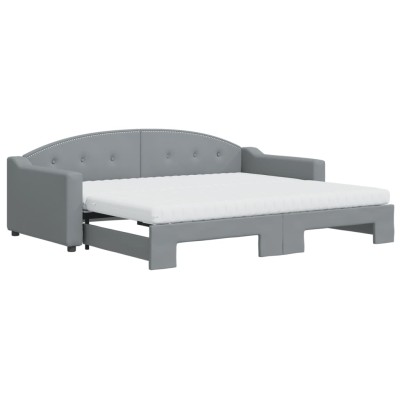 Sofá cama nido con colchón tela gris claro 90x200 cm - referencia  Mqm-3197548