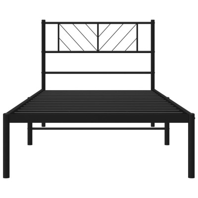 Estructura de cama Marco de Cama Somier de Cama con cabecero metal negro  120x190 cm SDV785226