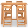 Mesa y sillas de bar para jardín 5 pzas madera maciza de acacia