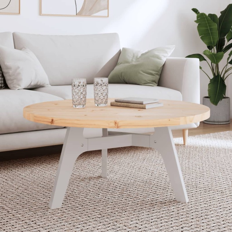 Tablero de mesa redondo madera maciza de pino blanco Ø50x3 cm - referencia  Mqm-833662