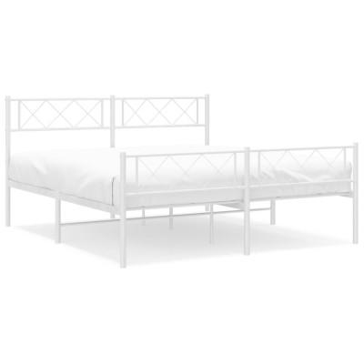Estructura cama metal con cabecero y estribo blanco 140x200 cm - referencia  Mqm-355727