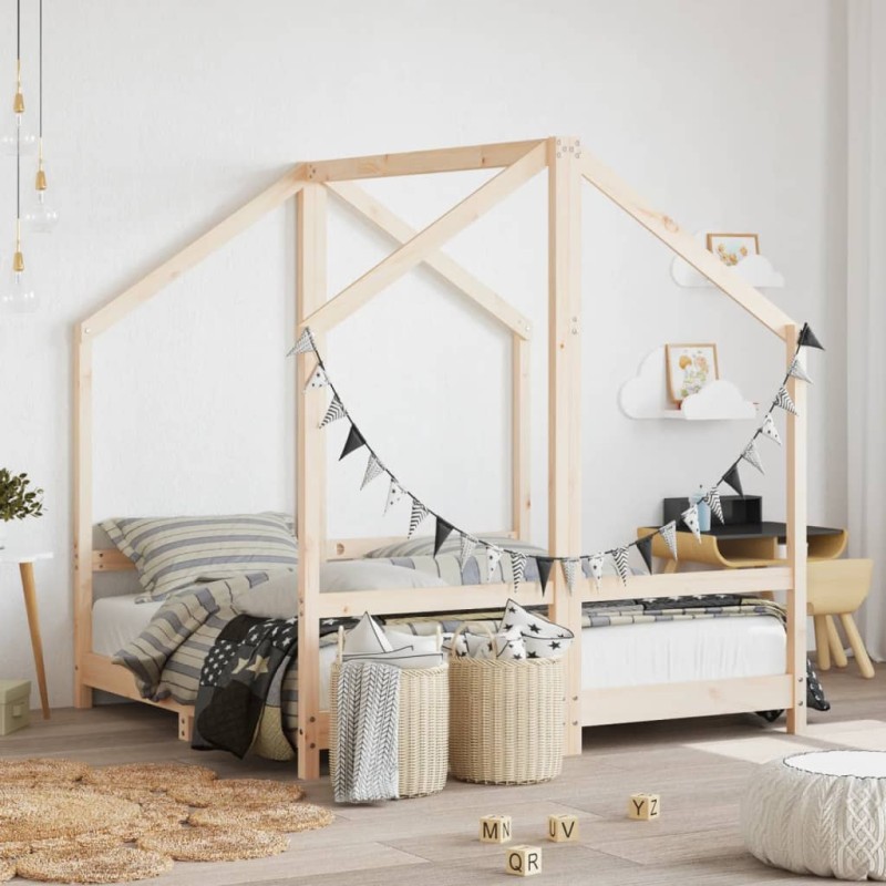 Estructura de cama para niños madera maciza de pino 70x140 cm - referencia  Mqm-834486