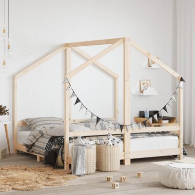 Estructura de cama de niños madera maciza de pino 2x(80x160) cm - referencia  Mqm-3200595