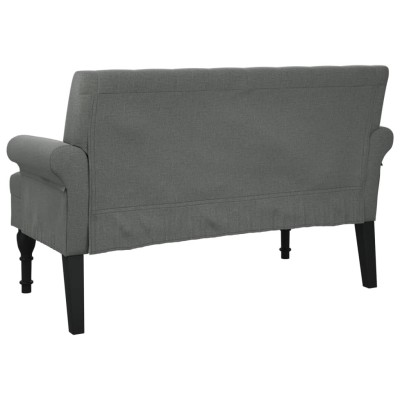 Banco con respaldo tela gris oscuro 120x62x75,5 cm - referencia Mqm-372121