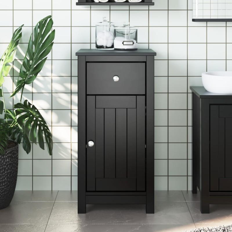 Mueble de pared baño BERG madera maciza pino negro 40x27x71,5cm -  referencia Mqm-358549