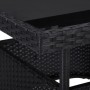 Muebles de jardín 5 piezas ratán sintético y vidrio negro