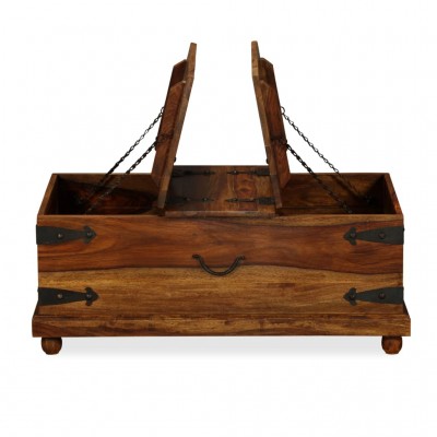 Baúl de almacenaje madera maciza estilo vintage 120x30x40 cm - referencia  Mqm-245801
