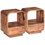 Mesita de noche con cajón de madera maciza sheesham 40x30x50 cm