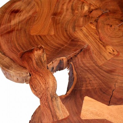 Maison Exclusive Mesa de centro de tronco madera maciza de acacia  (55-60)x40 cm
