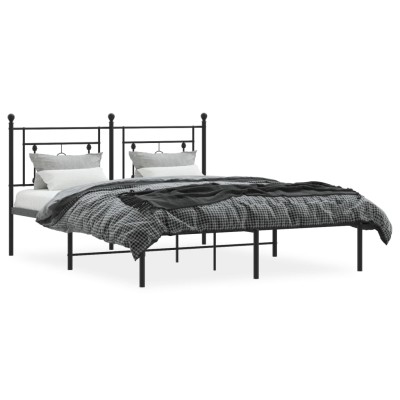 Estructura de cama con cabecero metal negro 150x200 cm - referencia  Mqm-352321