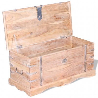 Baúl de almacenaje de madera de acacia 115x50x59cm