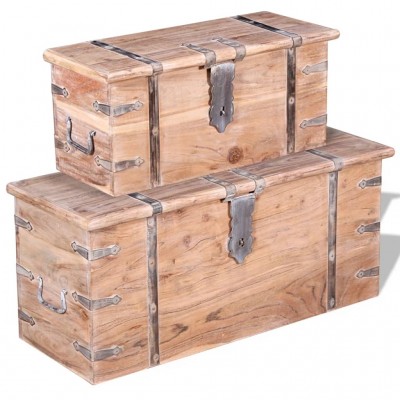 Baúl de almacenaje de madera de acacia 115x50x59cm