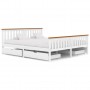 Estructura de cama con 4 cajones madera pino blanco 180x200 cm