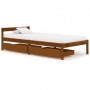 Estructura de cama con 2 cajones pino marrón miel 90x200 cm